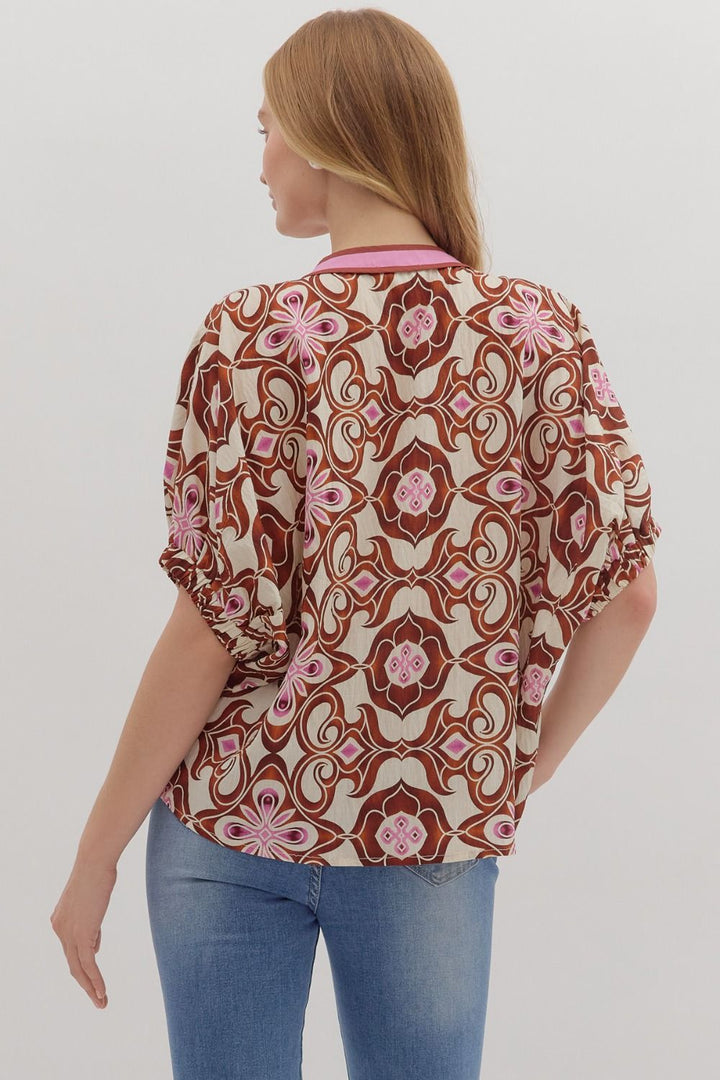 Vibrant Contrast Trim Top