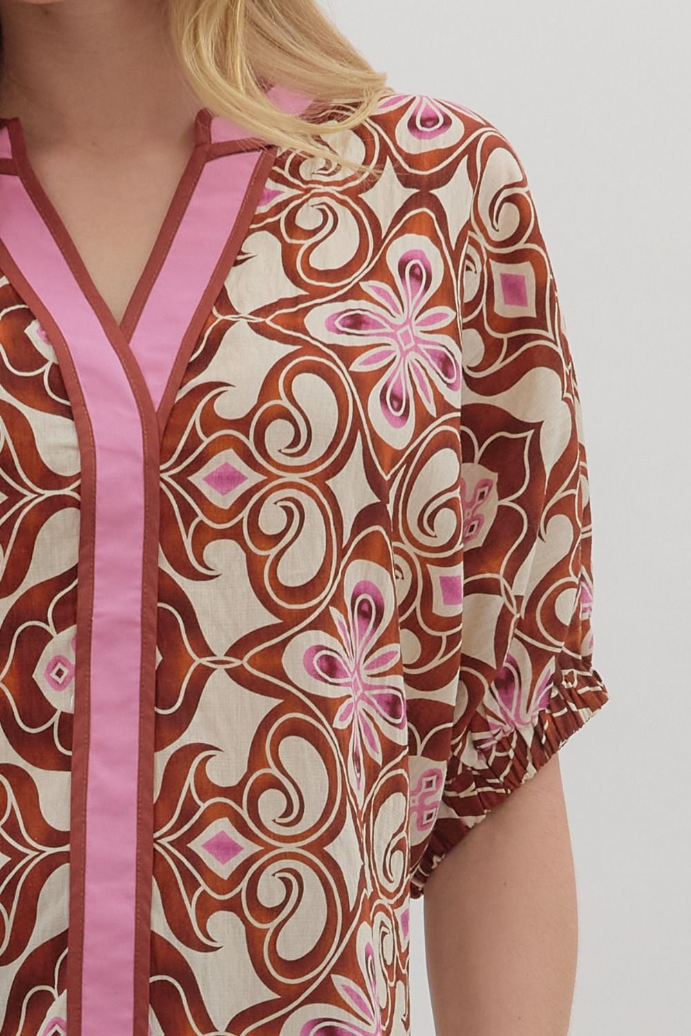 Vibrant Contrast Trim Top