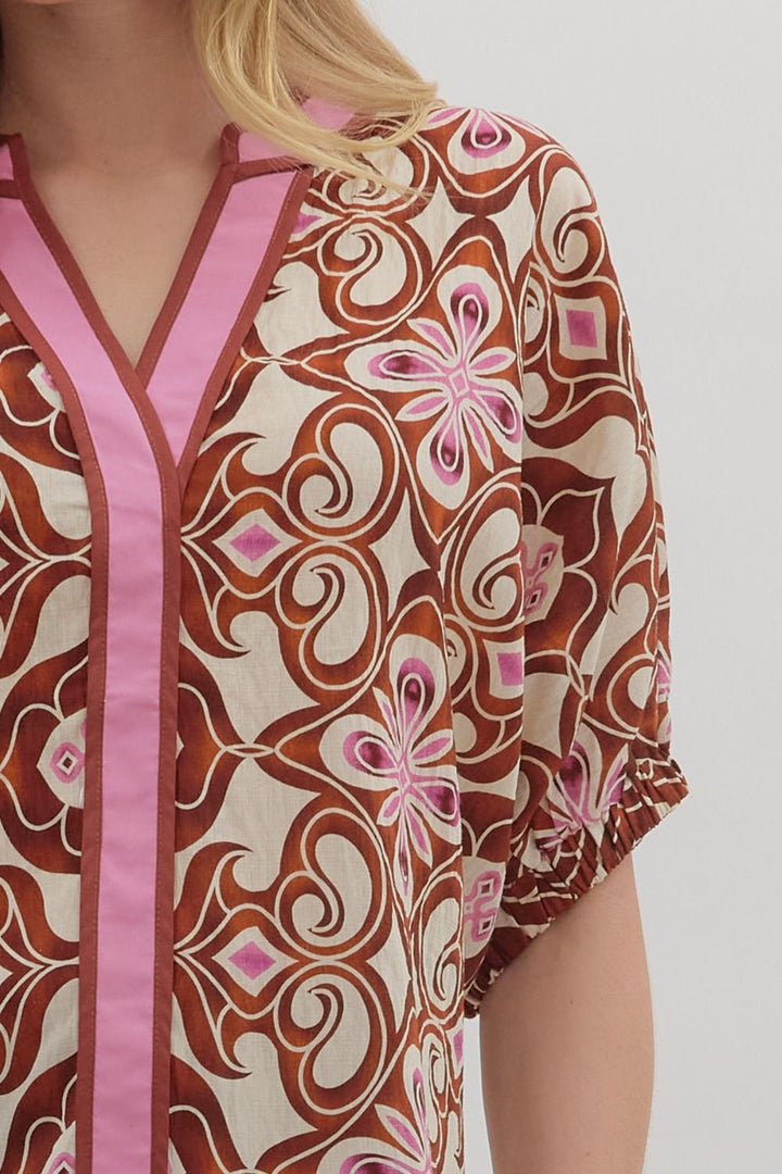 Vibrant Contrast Trim Top