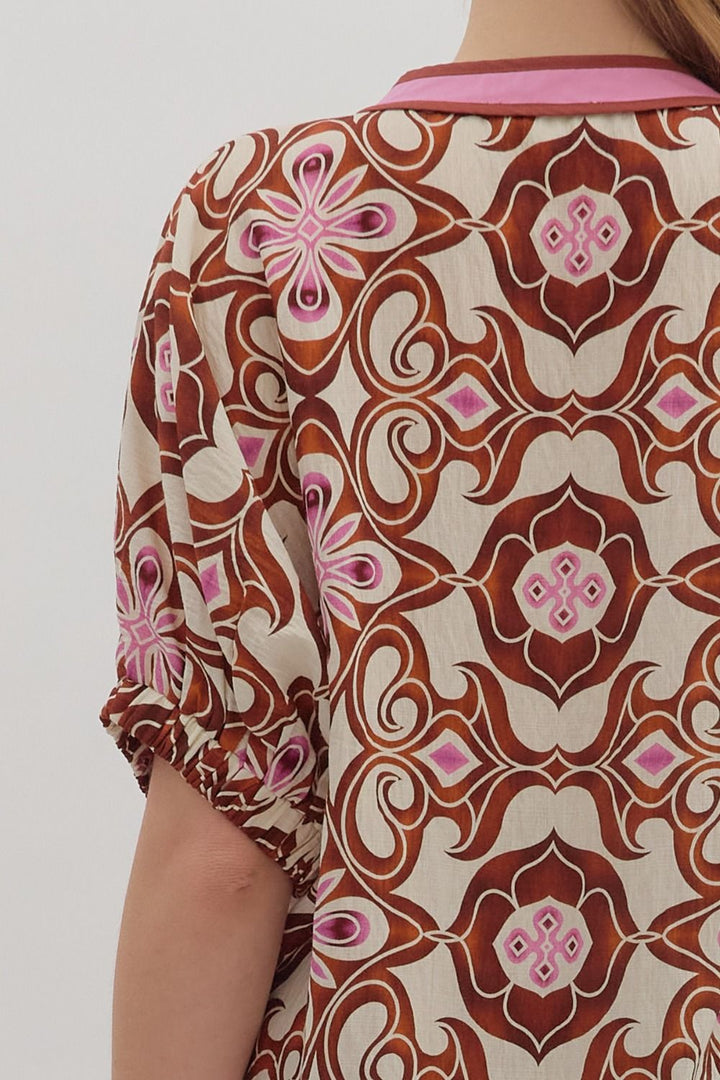 Vibrant Contrast Trim Top