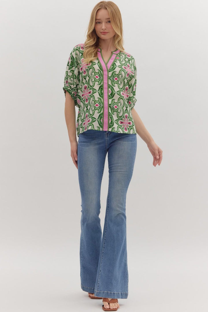 Vibrant Contrast Trim Top