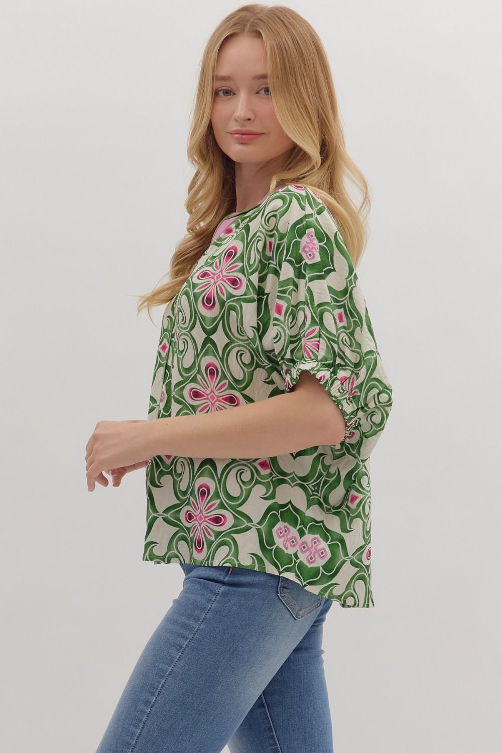Vibrant Contrast Trim Top