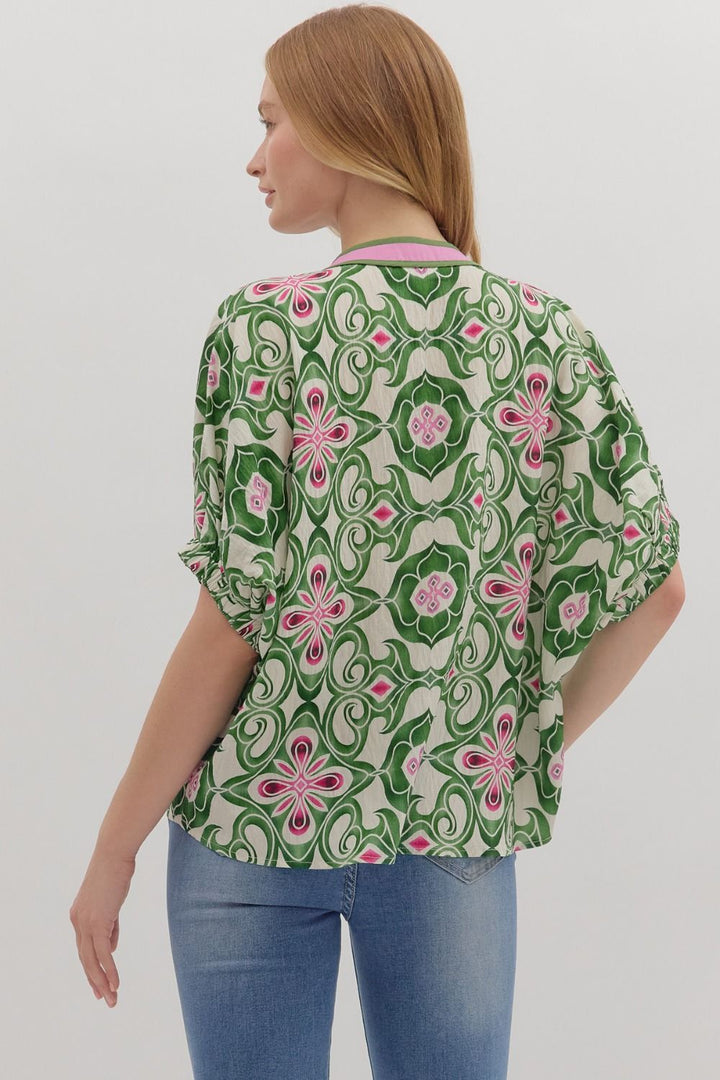 Vibrant Contrast Trim Top
