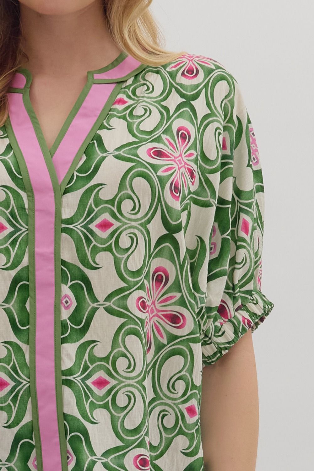 Vibrant Contrast Trim Top