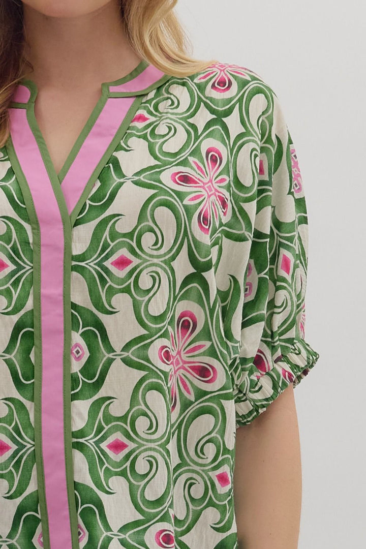 Vibrant Contrast Trim Top