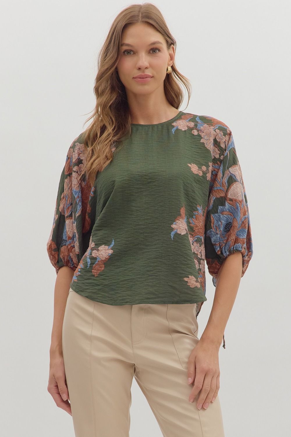 Botanical Sleeve Top