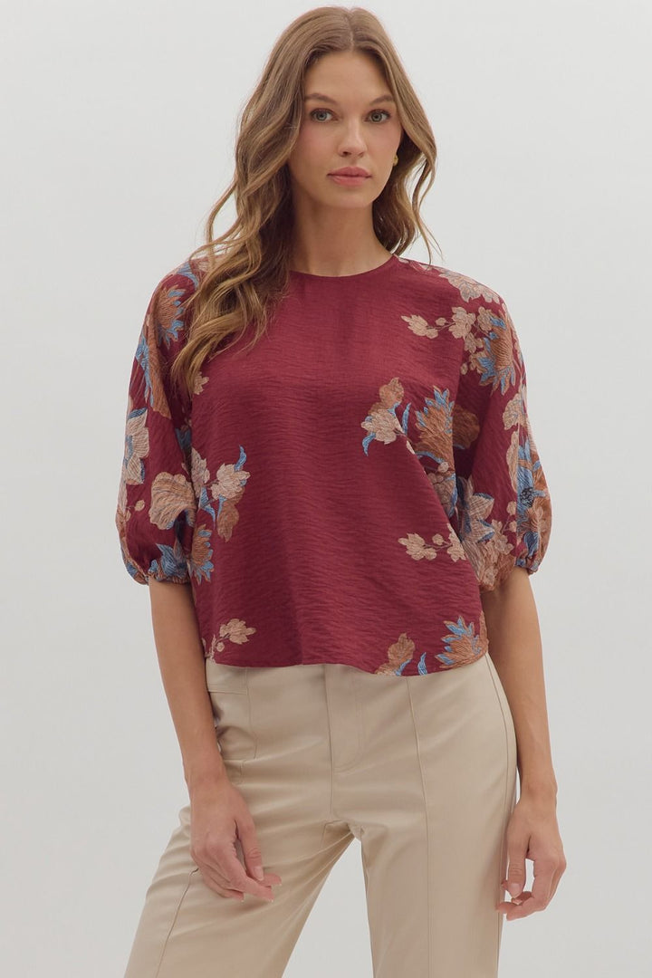 Botanical Sleeve Top