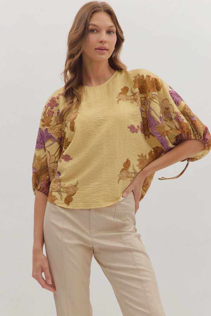 Botanical Sleeve Top