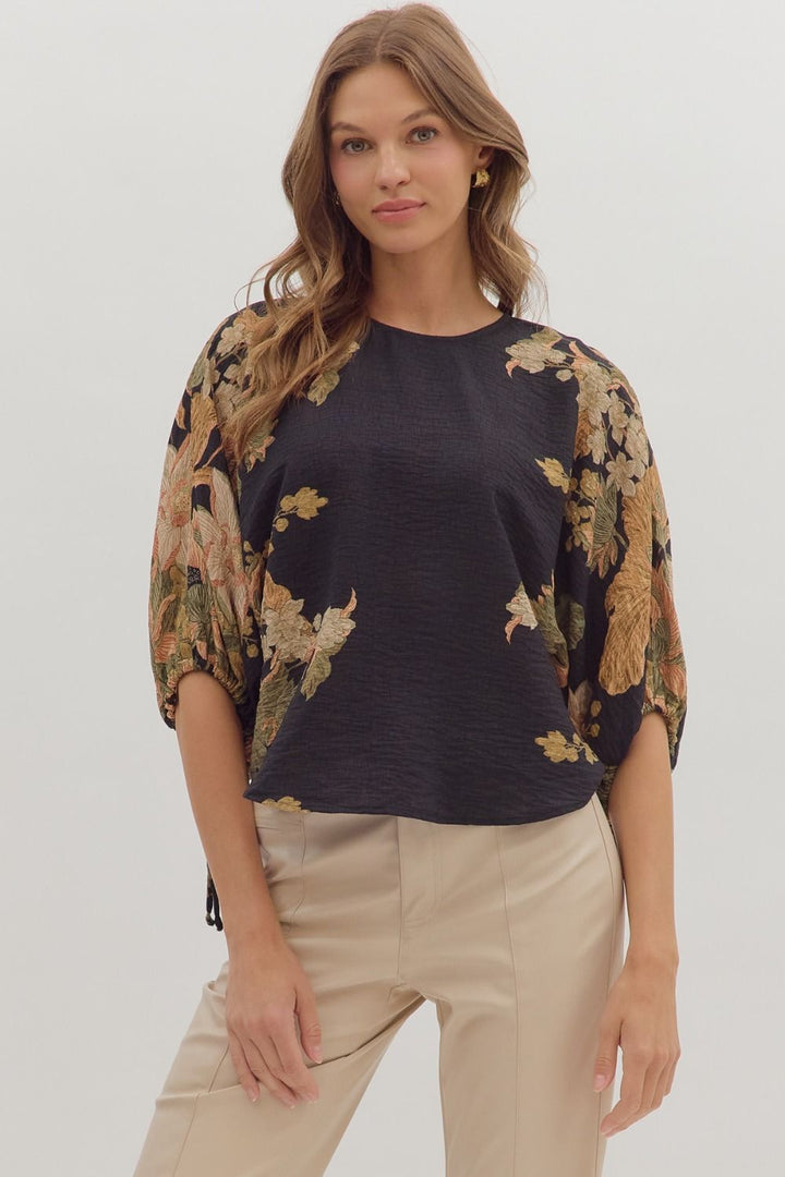 Botanical Sleeve Top