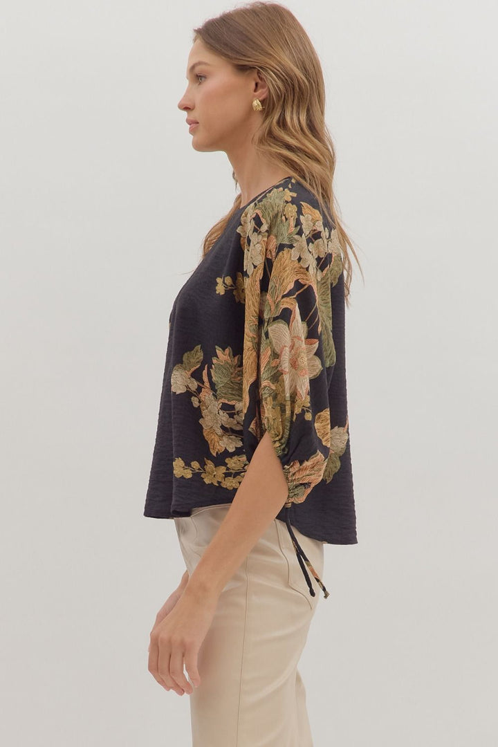 Botanical Sleeve Top