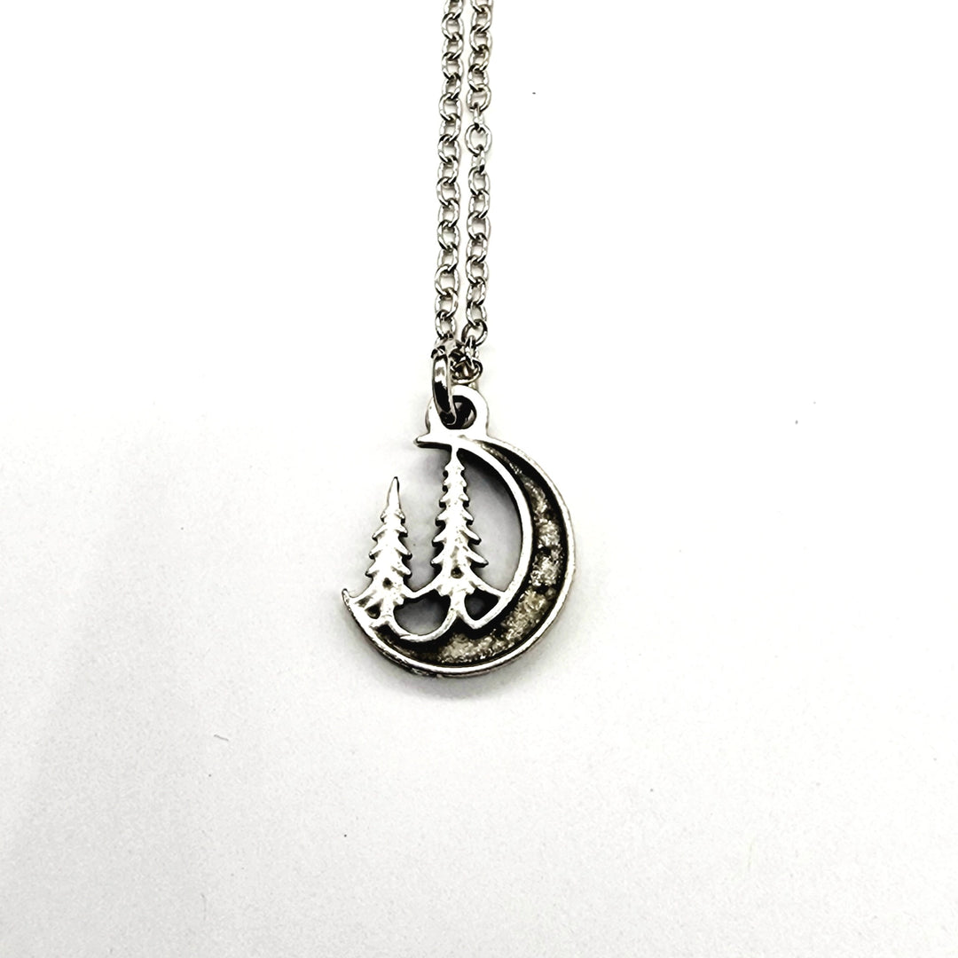'Midnight Pines' Crescent Moon Pendant