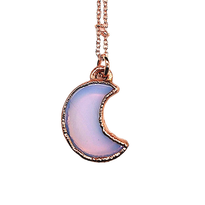 Petite Opalite Crescent Moon Necklace