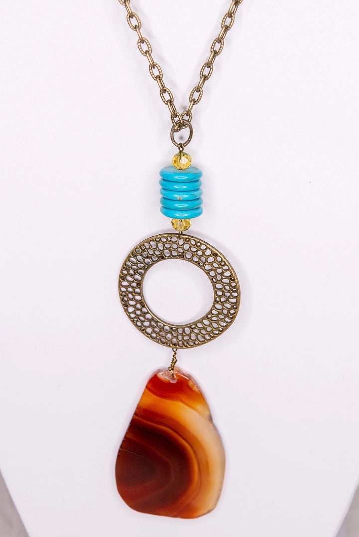 Agate Slice Boho Necklace
