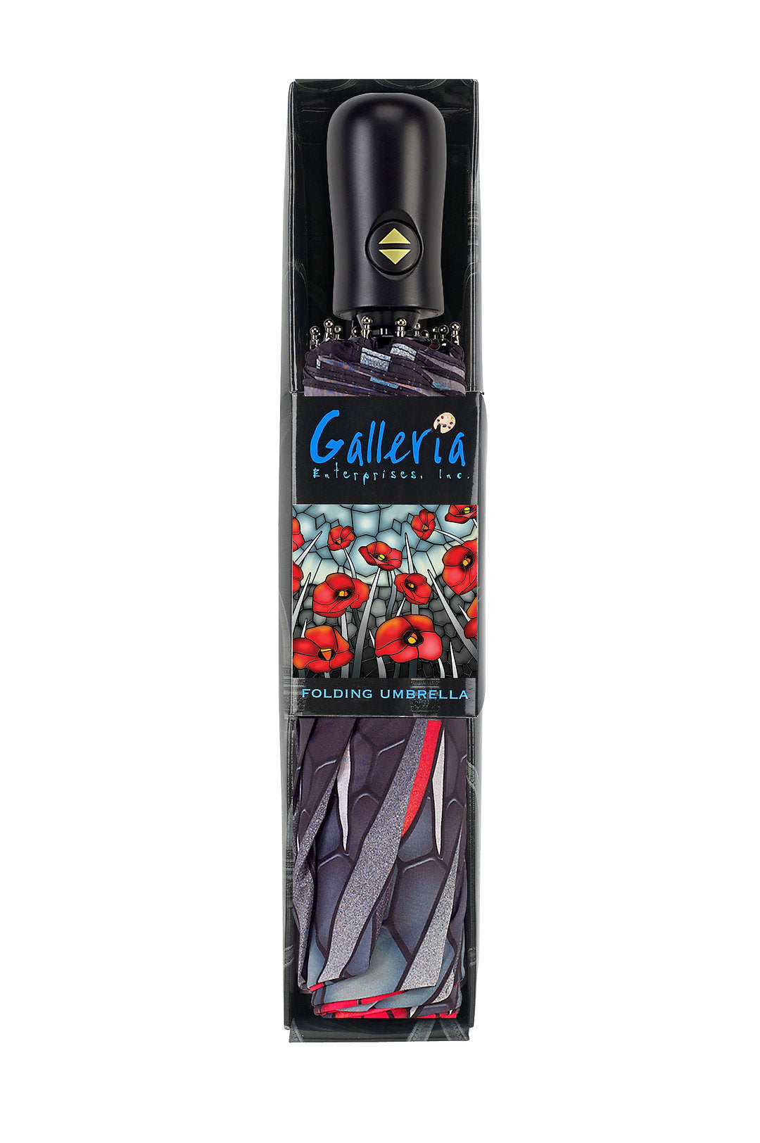 Stained Glass Poppies - Folding Umbrella