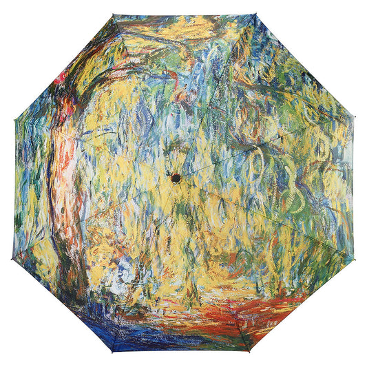 Large Willow At Giverny by Monet Folding Umbrella
