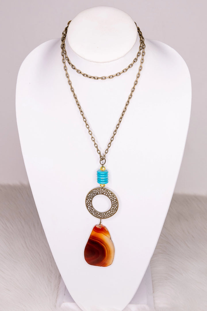 Agate Slice Boho Necklace