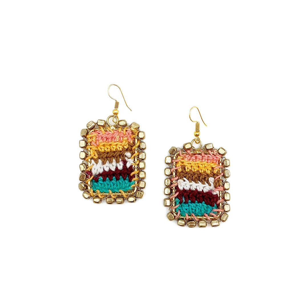 Sachi Woven Rectangle Earrings