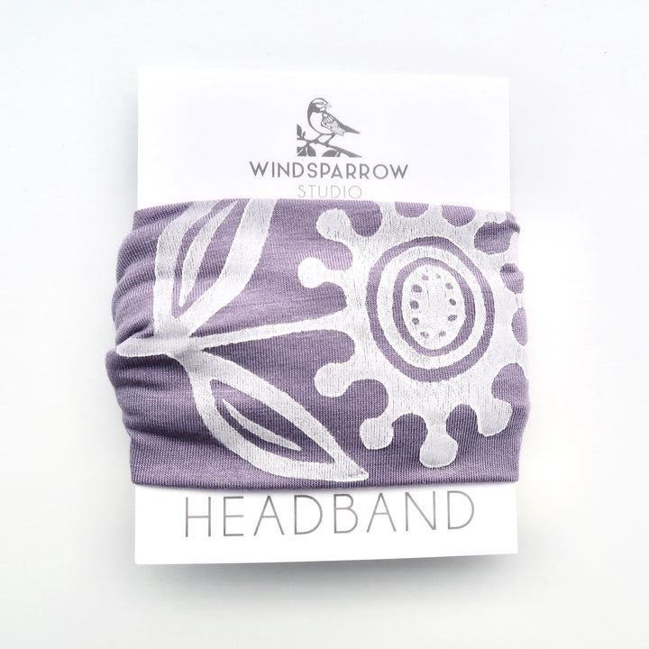 Hand Printed Flower Headband