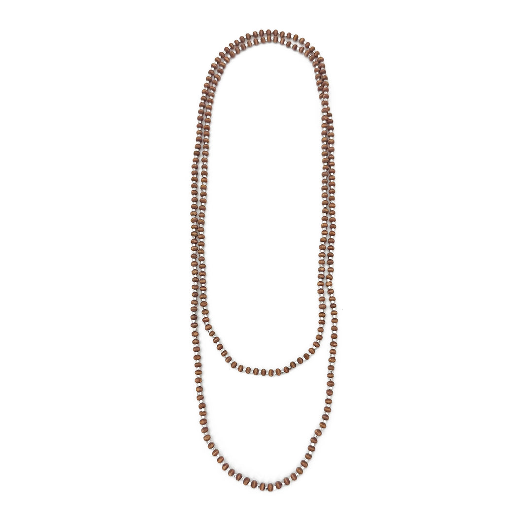 Sachi Long Wood Bead Necklace
