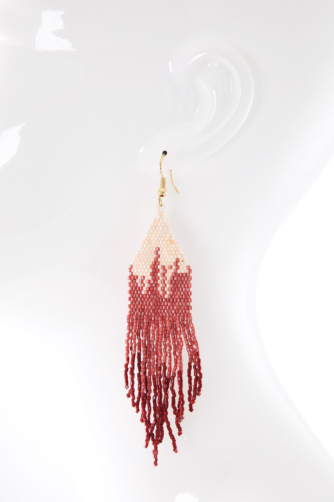 Ombre Seed Bead Fringe Earring