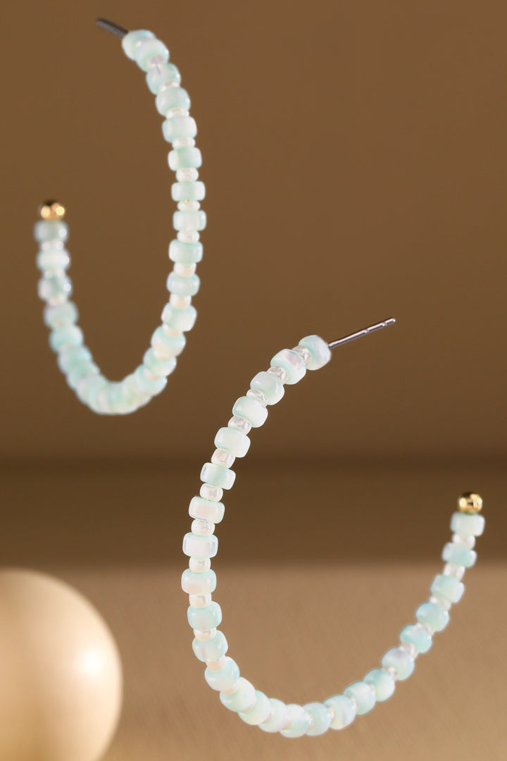 Pearl + Glass Bead Hoops