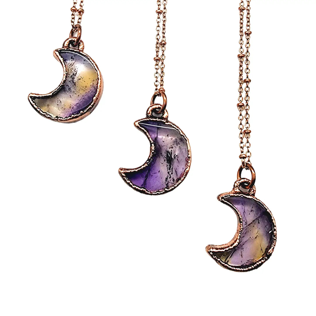 Petite Amethyst Crescent Moon Necklace