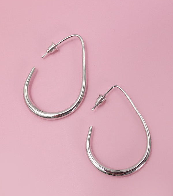 18K Teardrop Hoops