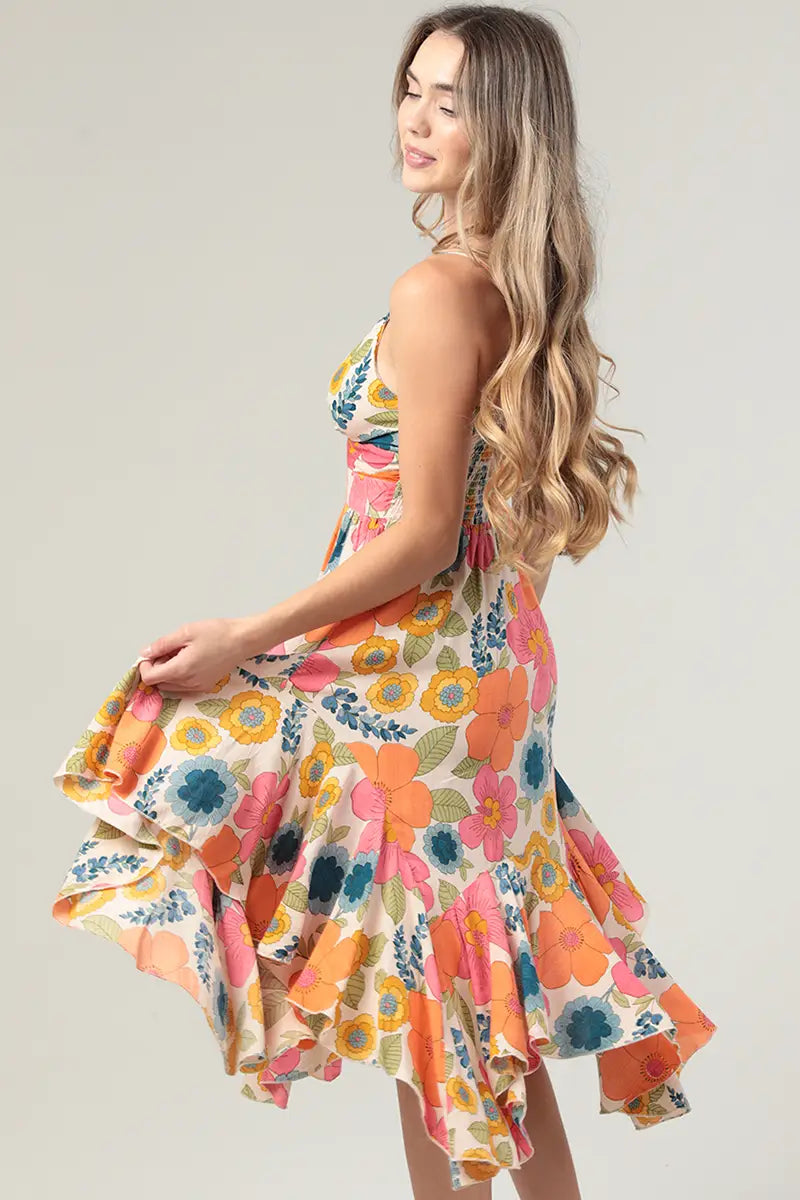 Retro Floral Flare Dress