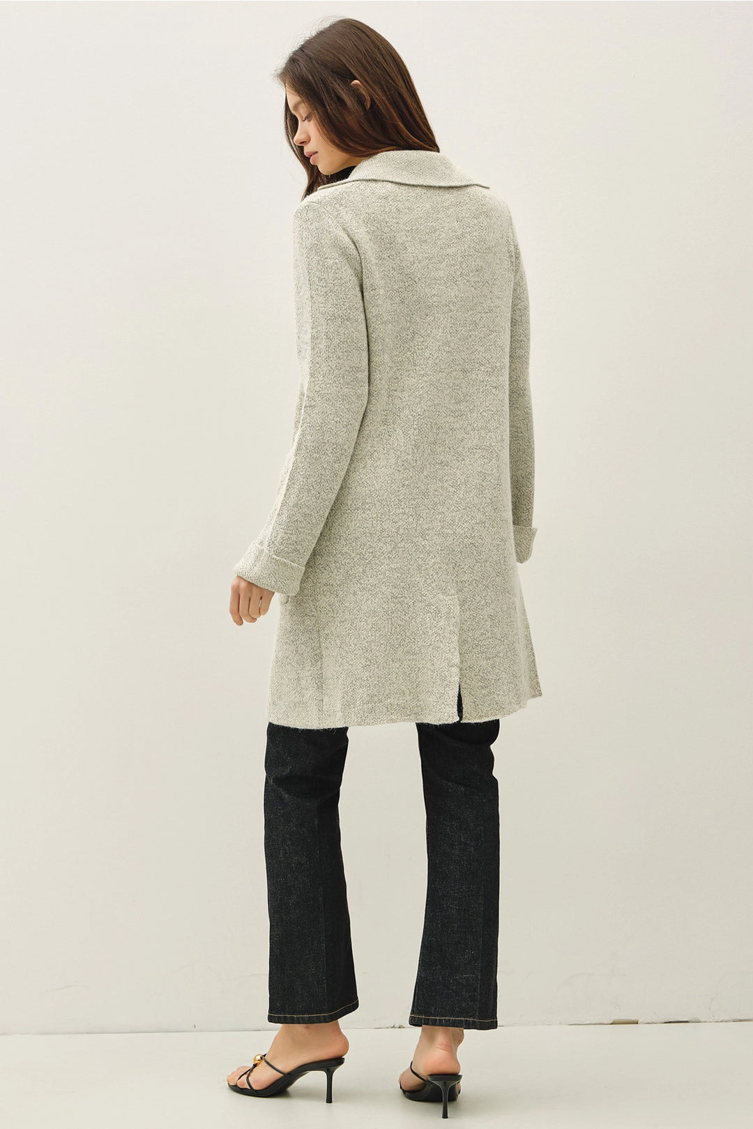 Trench Style Knit Cardigan