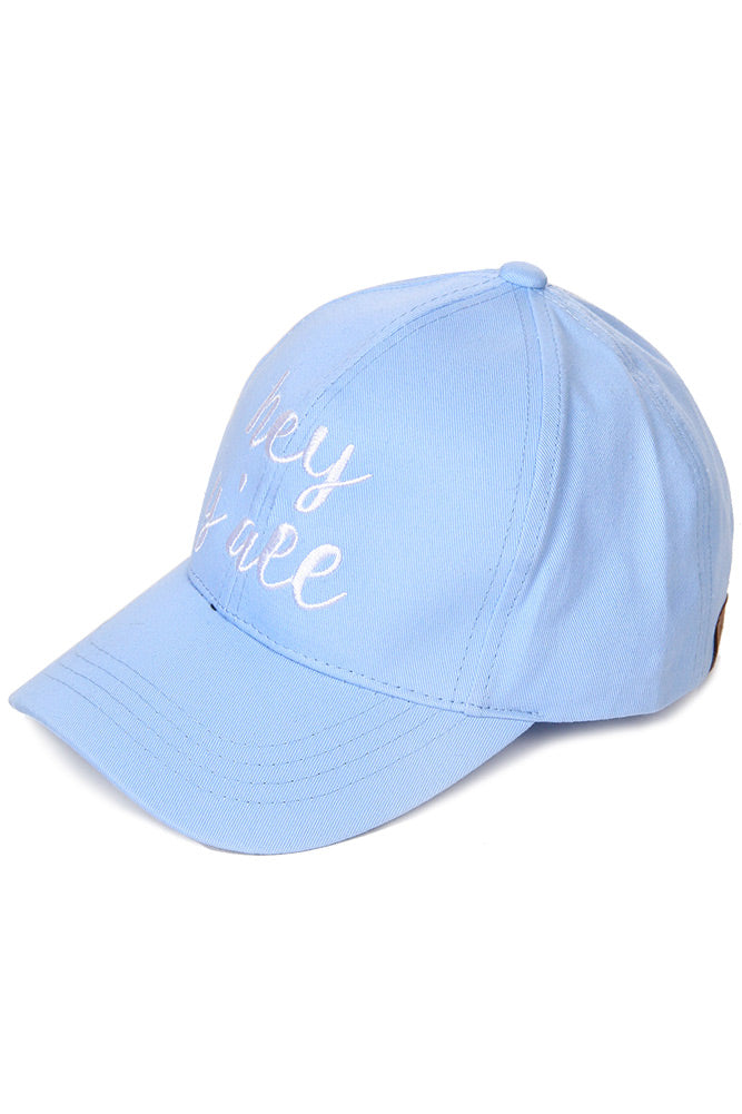 'Hey Y'all' Embroidered Cap
