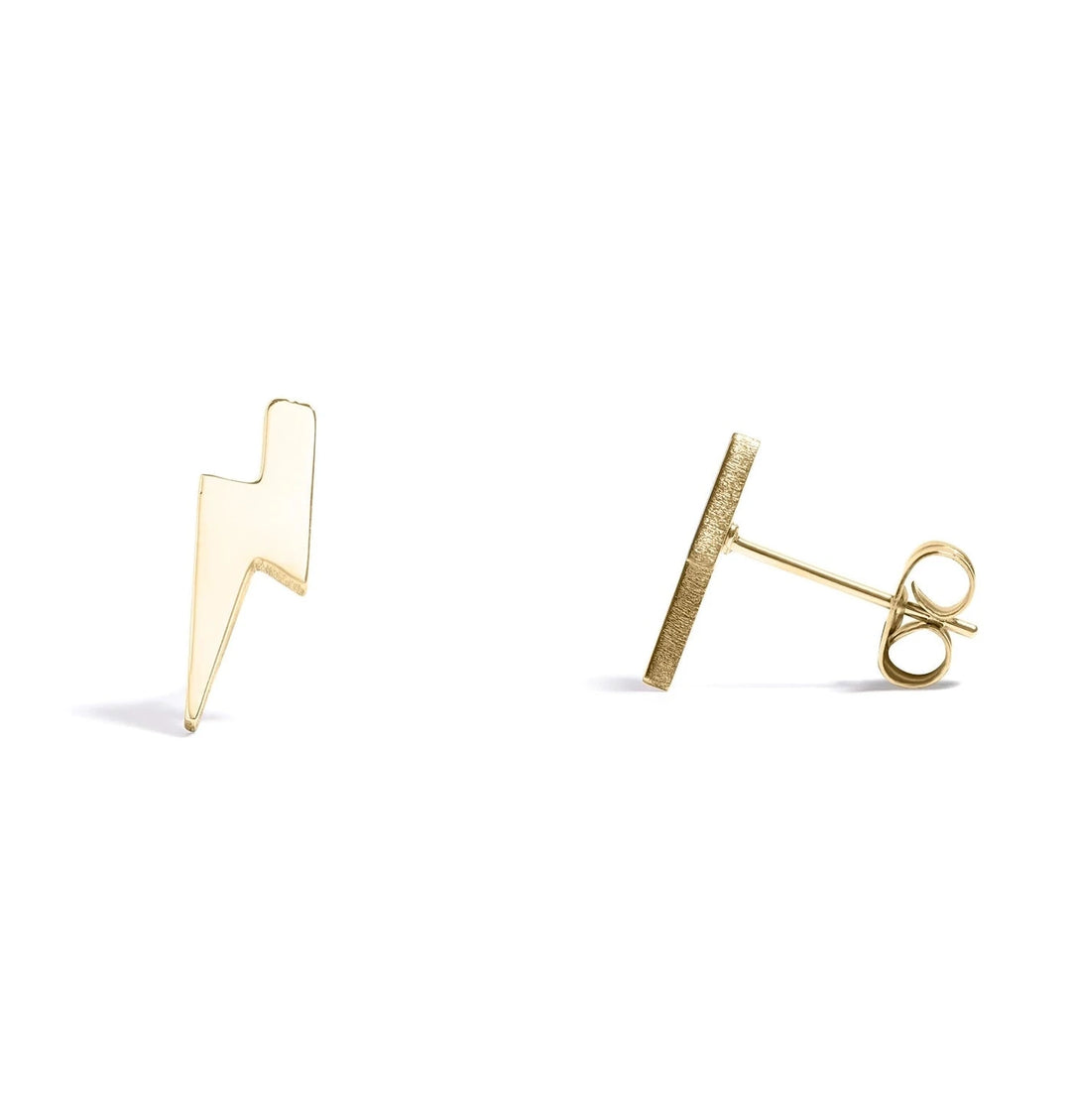 18K Lightning Bolt Studs