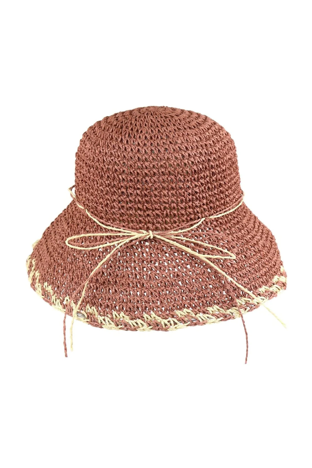 Two-Tone Straw Bucket Hat