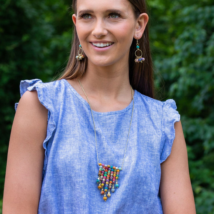 Aasha Bar Fringe Necklace