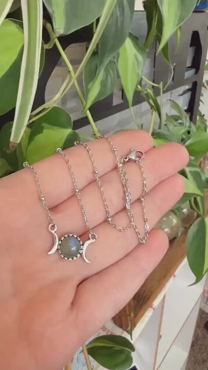 Dainty Triple Moon Necklace