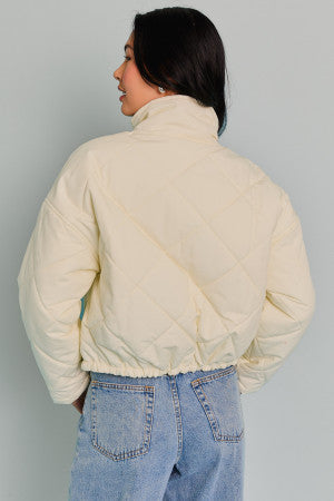 Bow Accent Puffer Jacket