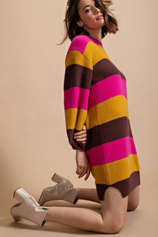 Bold Stripe Sweater Dress