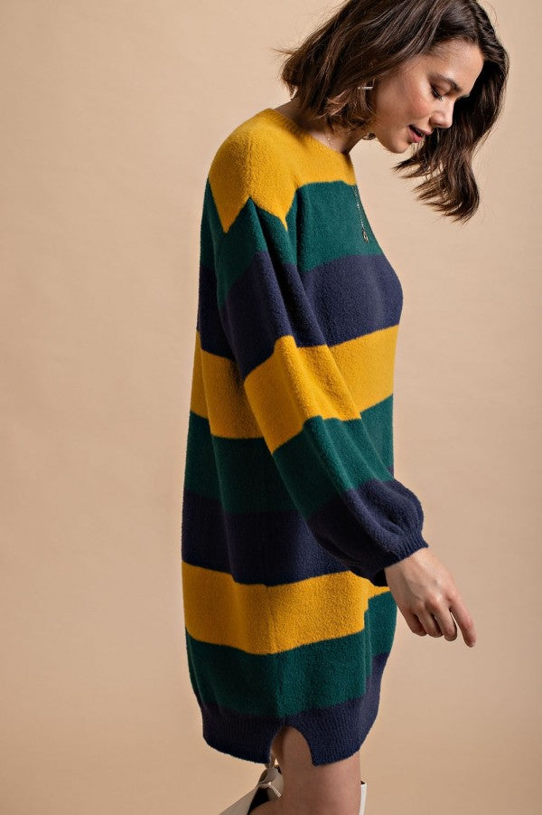 Bold Stripe Sweater Dress