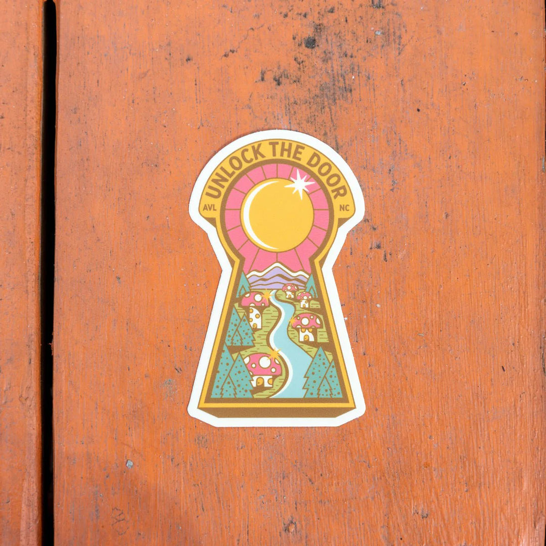 Unlock The Door Asheville Sticker