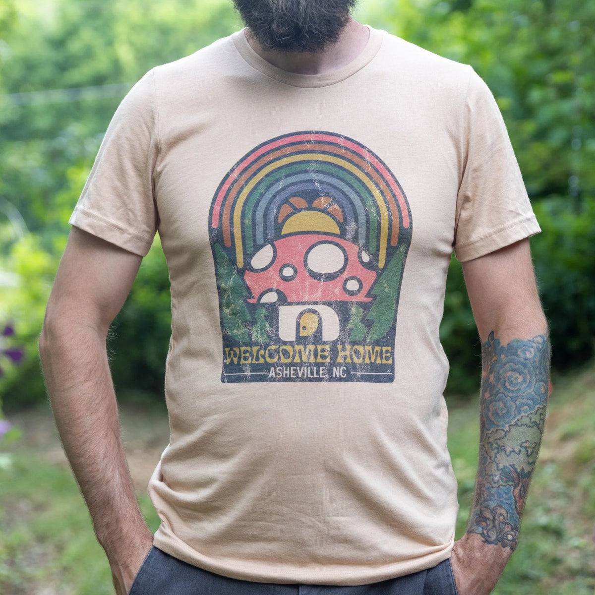 Asheville Welcome Home Mushroom Tee - Unisex