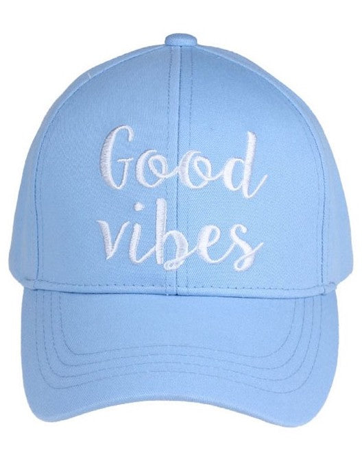 'Good Vibes' Embroidered Baseball Cap
