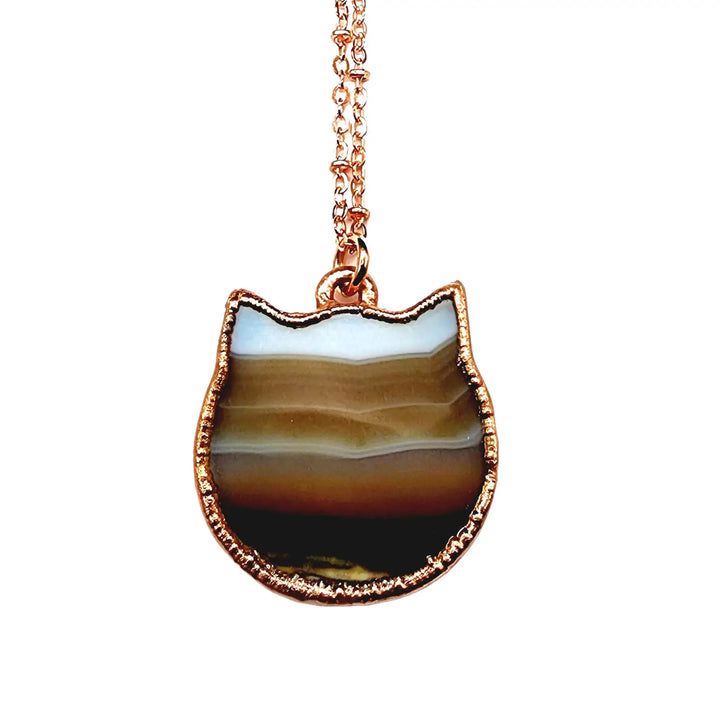 Onyx Agate Cat Necklace