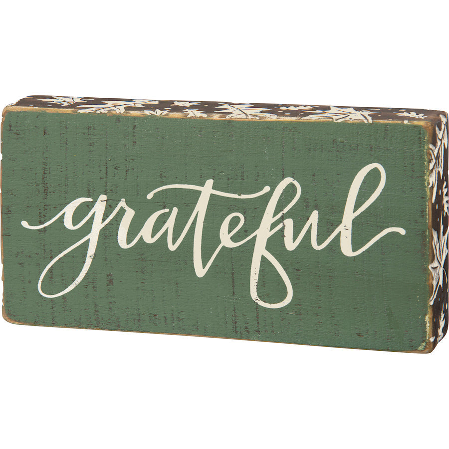 'Grateful' Block Sign