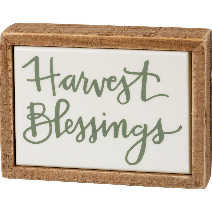 'Harvest Blessings' Box Sign