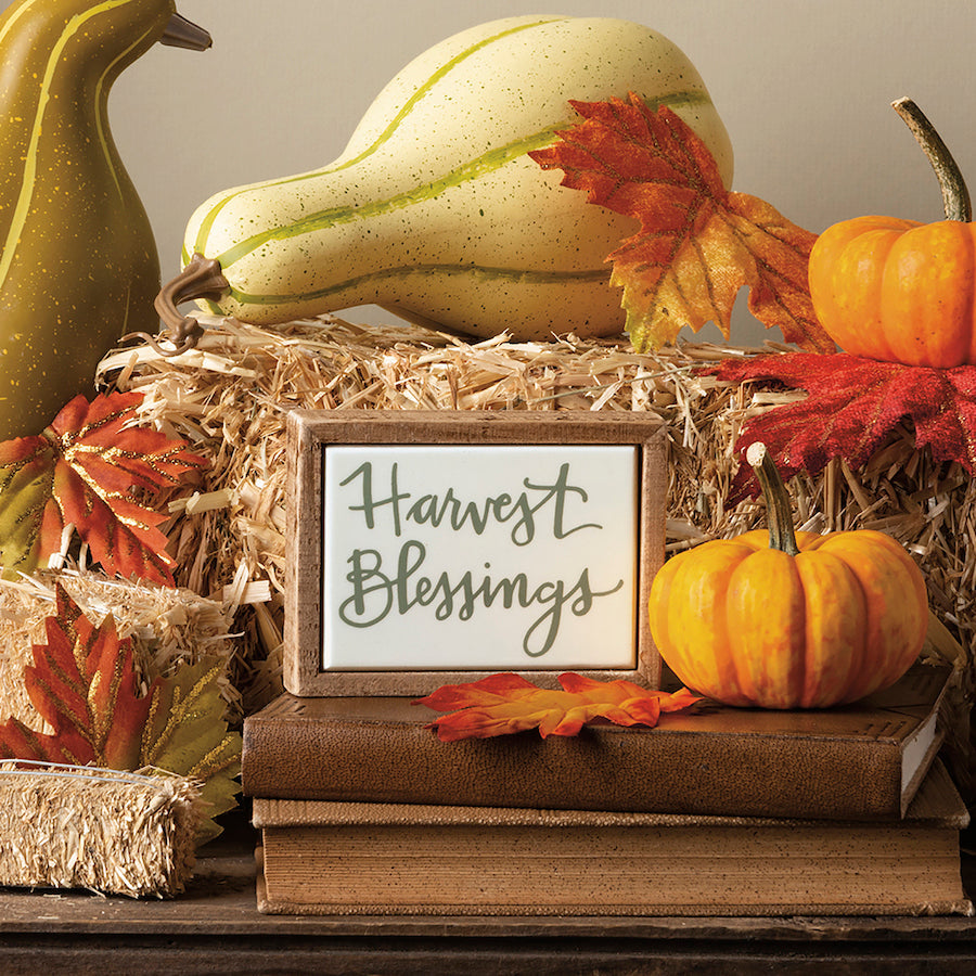 'Harvest Blessings' Box Sign