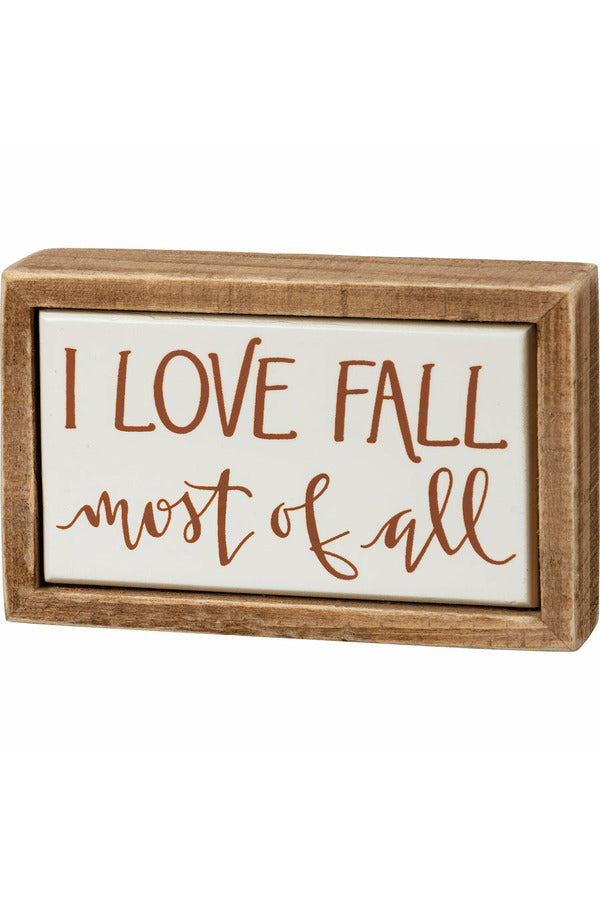 'I Love Fall' Box Sign
