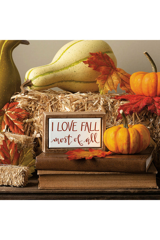 'I Love Fall' Box Sign