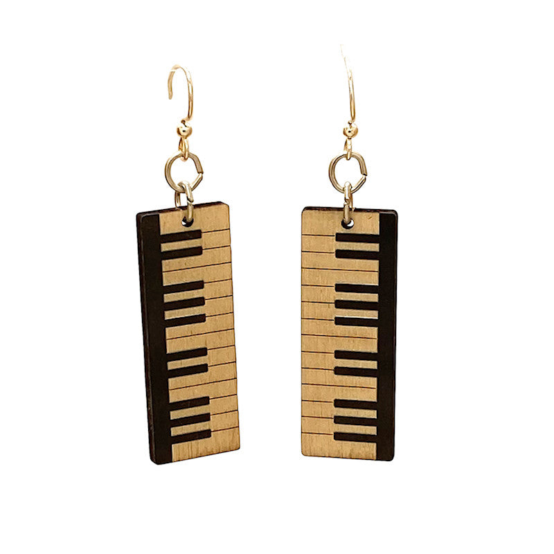 Green Tree Wooden Earring - Piano Keys
