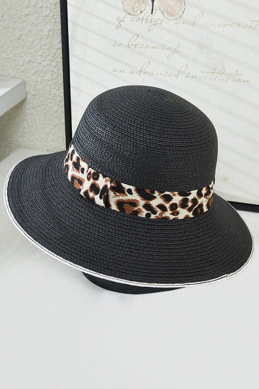 Leopard Accent Summer Hat