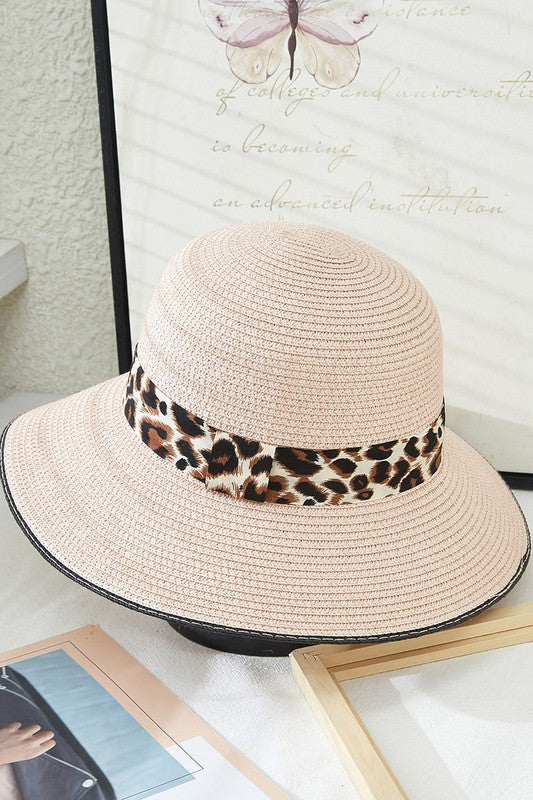 Leopard Accent Summer Hat