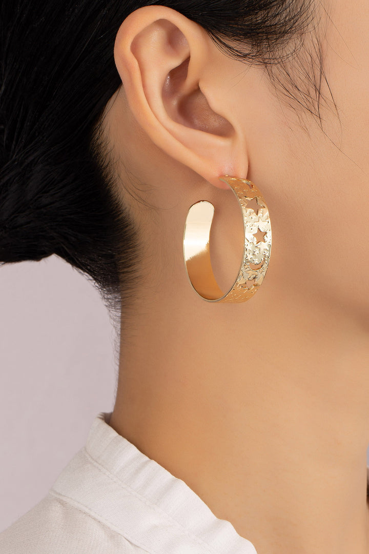 Star + Moon Cut Out Hoops